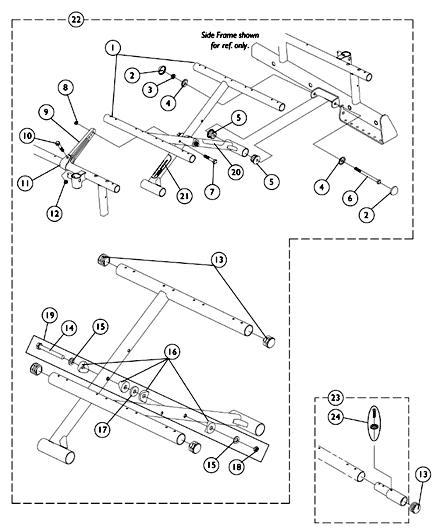 Crossbraces, Seat Extensions and Hardware - Sling Seat
