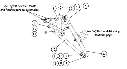 PAS4A/PAL4A Articulating Legrest Support