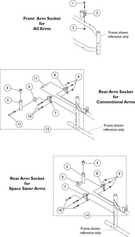 Arms - Arm Attaching Hardware - Before 6/24/99