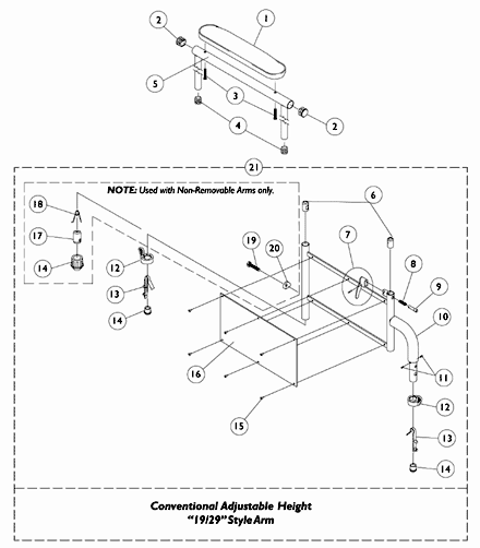 Conventional Adjustable Height Arms