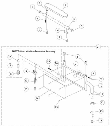 Space Saver Adjustable Height Arms