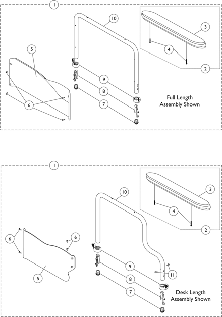 Conventional Fixed Height Arms - Removable/Non-Removable