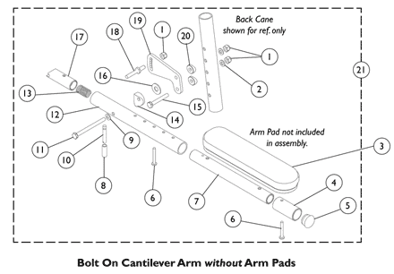 Arms - Cantilever Locking Bolt On (AT55D & AT55F)