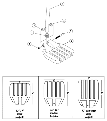 Pivot/Slide Tube and Composite Footplates