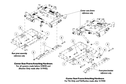 Center Seat Frame Attaching Hardware - (RWD and FWD)