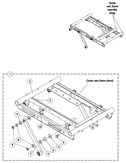 Center Seat Frame Assembly - 2GT