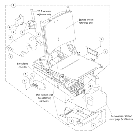 Shroud Covers - Rear, Side, Lower Seat and V.S.R. Actuator Cover