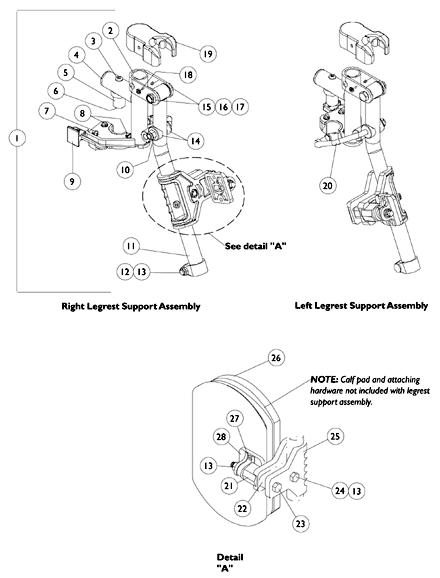 AT5544P Legrest Supports (Mechanical)