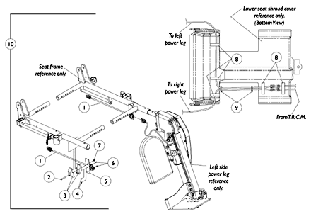 Power Articulating/Non-Articulating Legrest Harnesses and Hardware