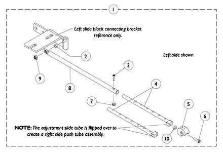 Legrest Support Push Rod Assembly