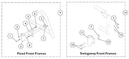 Caster Headtubes and Hardware -After 3/03