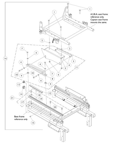 Seat Frame Mounting Hardware