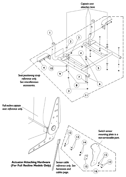 Captain Seat Frame and Actuator Hardware - After 10/31/01