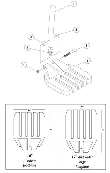 Pivot/ Slide Tube and Composite Footplates