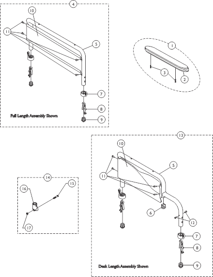 Space Saver Fixed Height Arms