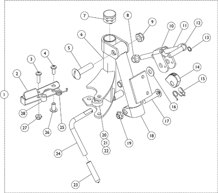 Legrest Support Assembly J934A - Black