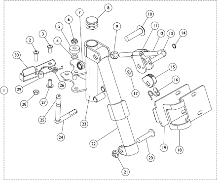 Legrest Support Assembly J934A-14 - Chrome