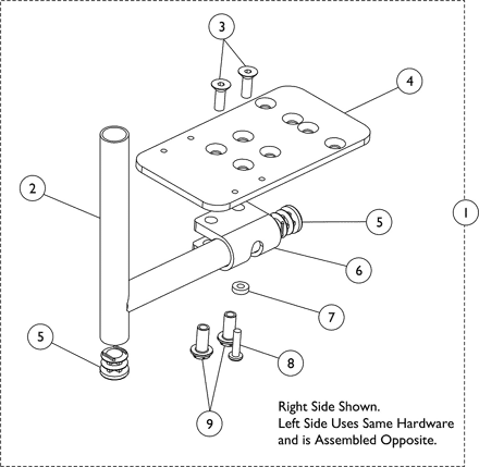 Pivot Slide Tube with Footplate Assembly