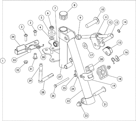 Legrest Support Assembly J934A-14 (Black)