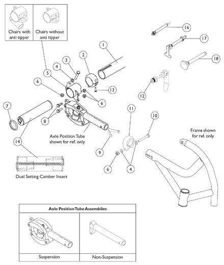 Rear Wheel Attaching Hardware and Camber Bars