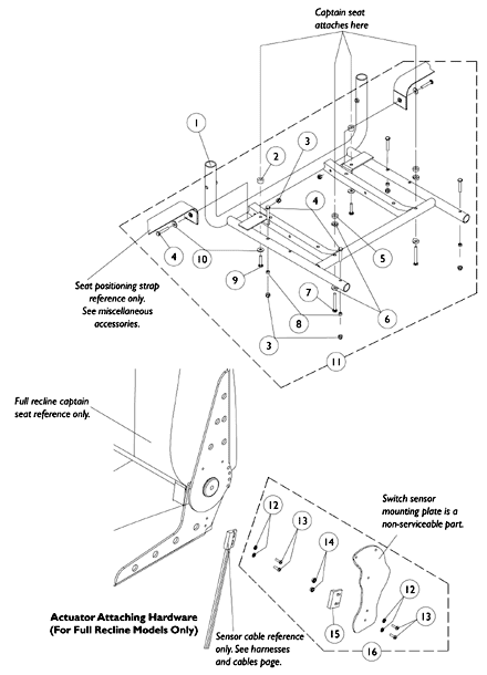 Captain Seat Frame and Actuator Hardware - After 10/31/01