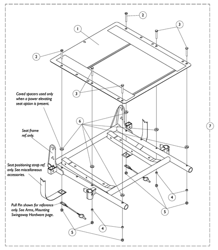 Seat Pan and Attaching Hardware