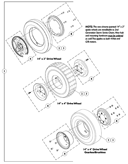 Drive Wheels for Non-Free Wheel Hubs