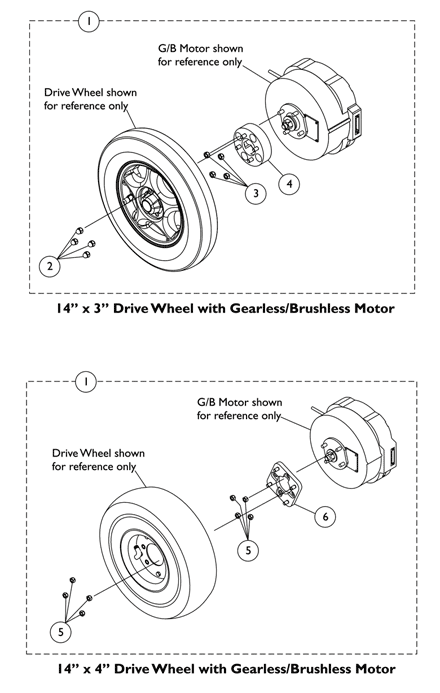 Non-Free Wheel Hub Mount and Hardware