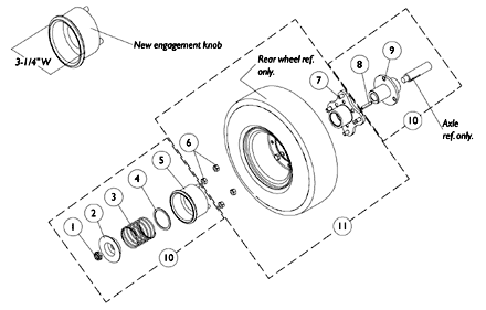 Free Wheel Hub Mount and Hardware