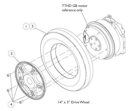 Drive Wheels for GB Heavy Duty Motor (TTHD)