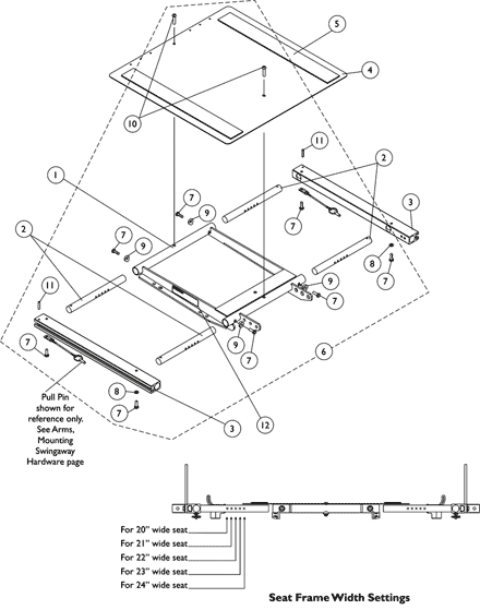 ADJASBA/ADJRECL Seat Frame, Seat Pan and Hardware 20