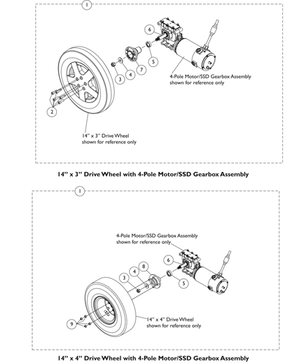 Non-Free Wheel Hub Mount and Hardware