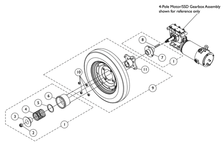 Free Wheel Hub Mount and Hardware