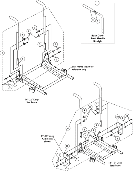 Back Cane and Mounting Hardware