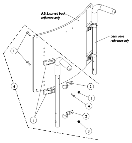 ABS Curved Back Mounting Hardware