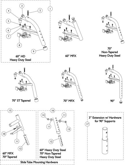 Footrest Support Assemblies