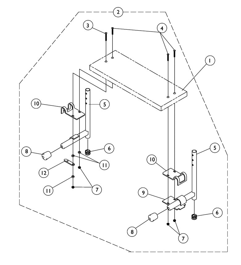 S1263 One Piece Wooden Footboard and Hardware