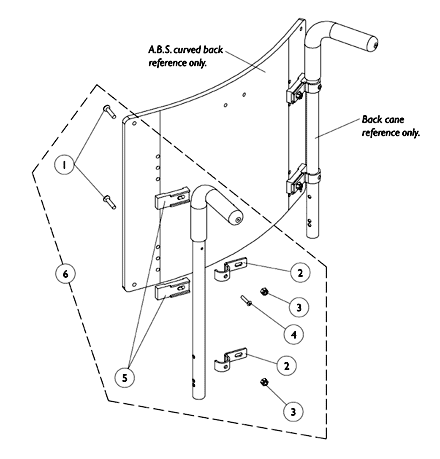 ABS Curved Back Mounting Hardware