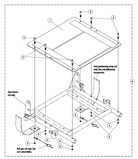 Seat Pan w/ Mounting Hardware