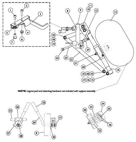 PAS4A/PAL4A Articulating Legrests