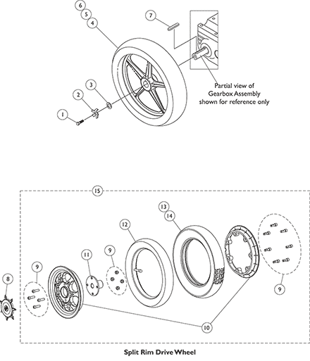 Drive  Wheel and Mounting Hardware