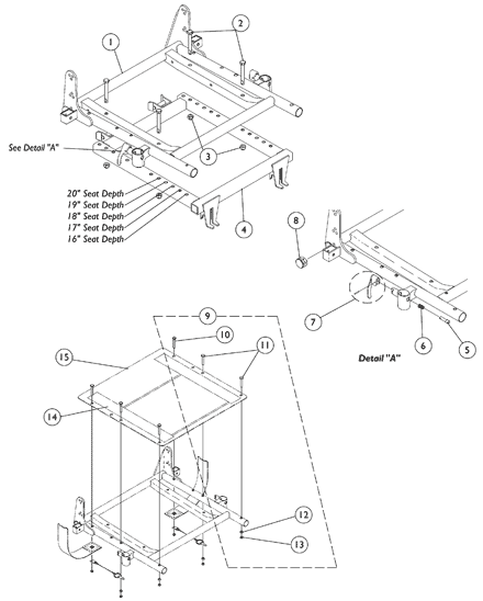 A.S.B.A. Seat Frame, Adapter, and Hardware