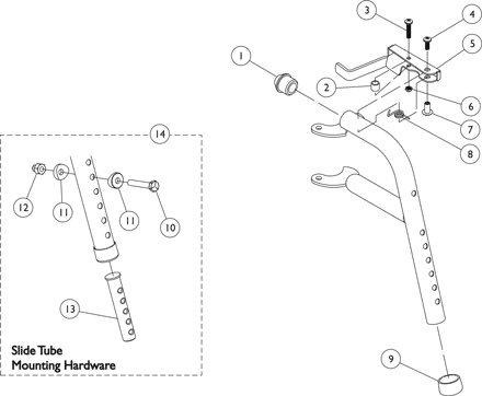 PW93 Footrest Supports Before 9/1/02