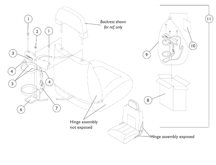 Oxygen Holder Assembly, Van Seat