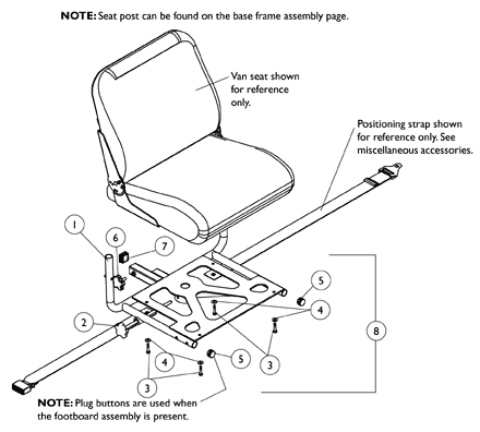 Van Seat Frame and Mounting Hardware Before 9/1/02