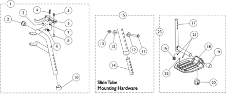 PW93 Footrest and Hardware