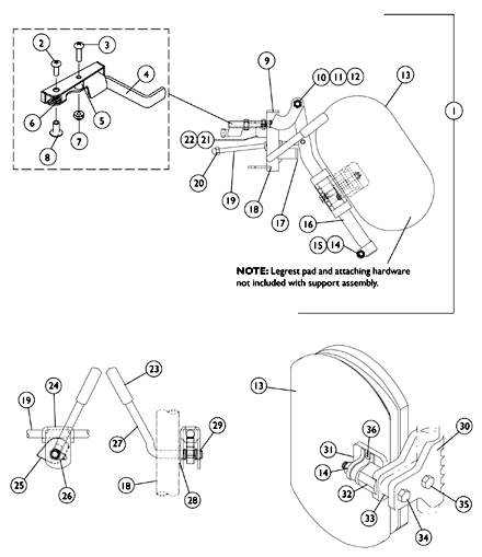 P904A Legrest Supports