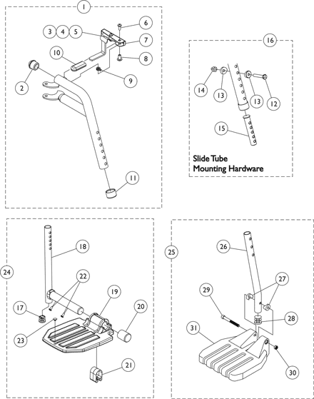 PHW93 (Hemi) Footrest Supports