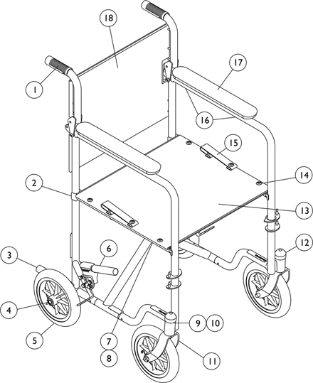 Chair Components - Invacare Transport - TRAN Series (TRAN86 & TRAN06)