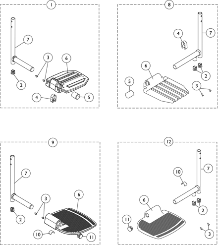 Front Riggings - Pivot & Slide Tube w/ Footplate